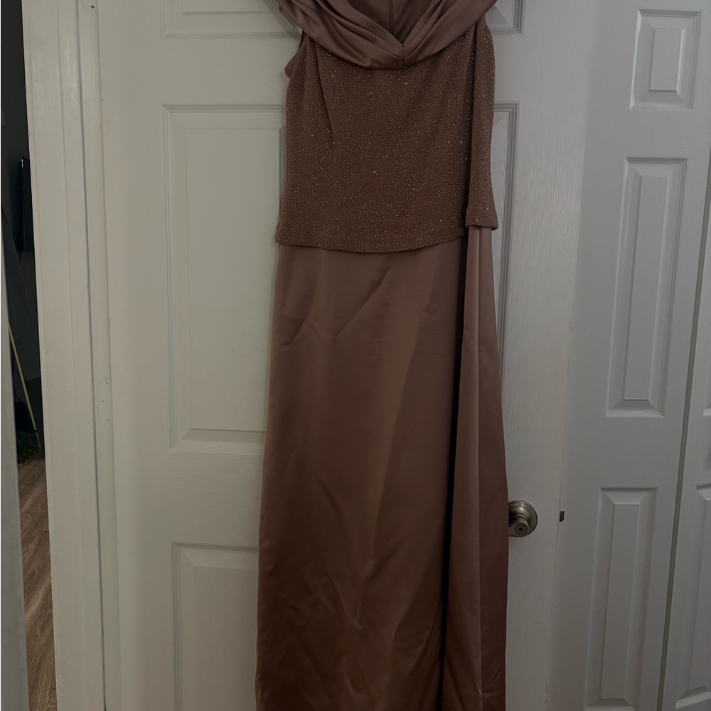 Patra One Shoulder Gown in Rich Brown